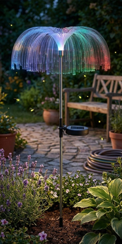 Lampa Strend Pro Garden Meduse, solárna, fiber vlákna, meniaca farbu, 75 cm 1