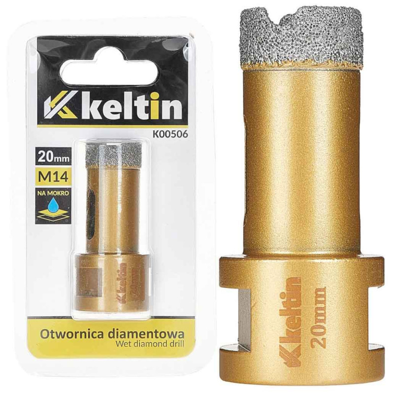 Vrták diamantový korunkový, závit M14 do uhlovej brúsky priemer 20 mm, GEKO 1