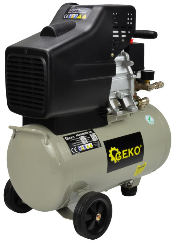 Kompresor olejový 1-piestový 1,8 kW, 210 l/min, vzdušník 24 litrov, GEKO 1