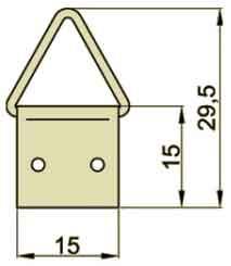 Závesné očko pre rám obrazov č. 3 15x15x29,5 mm, 100 ks