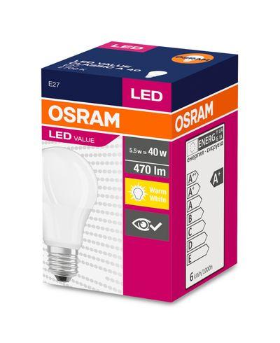 Žiarovka OSRAM® LED FR 040 (ean6927) non-dim, 4,9W/827 E27 2700K Value CLASSIC A 1