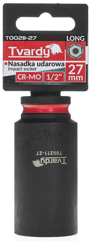 Hlavica nástrčná predĺžená 6HRAN 1/2" 27 mm, úderová, Cr-Mo, TVARDY 2