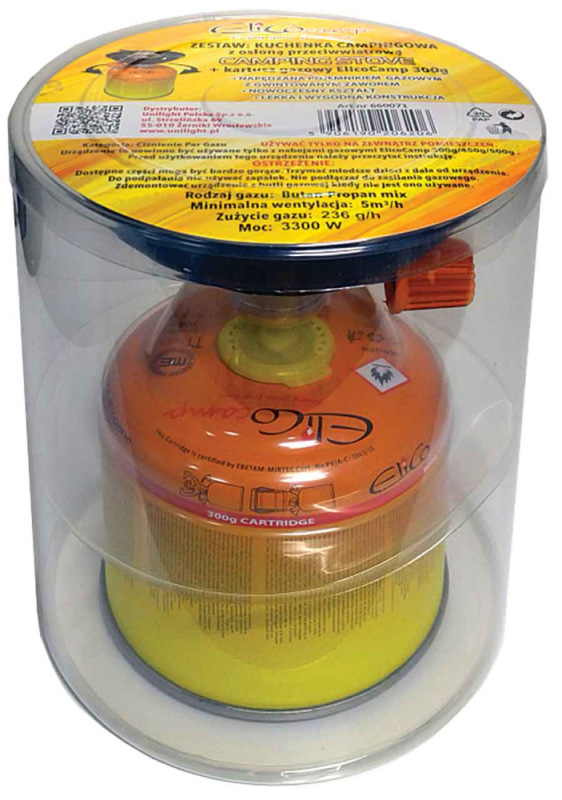 Sada: kempingový varič WIND SHIELD s reguláciou+300g kartuša, pripojenie závit 7/16",ELICO 2