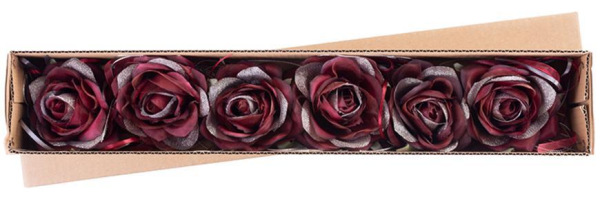 X Kvet MagicHome, ruža, bordová, stonka, veľkosť kvetu: 10 cm, dĺžka kvetu: 18 cm, bal. 6 ks 1