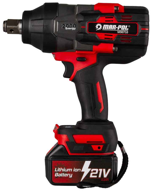 Akumulátorový rázový uťahovák 3/4", 2000Nm, 2x 4Ah, 1x nabíjačka, MAR-POL 1