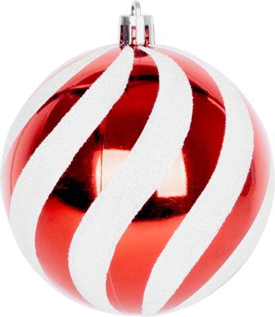 Gule MagicHome Vianoce, 14 ks, červeno-biele, s dekoráciou, na vianočný stromček, 8 cm, Sellbox 24 t