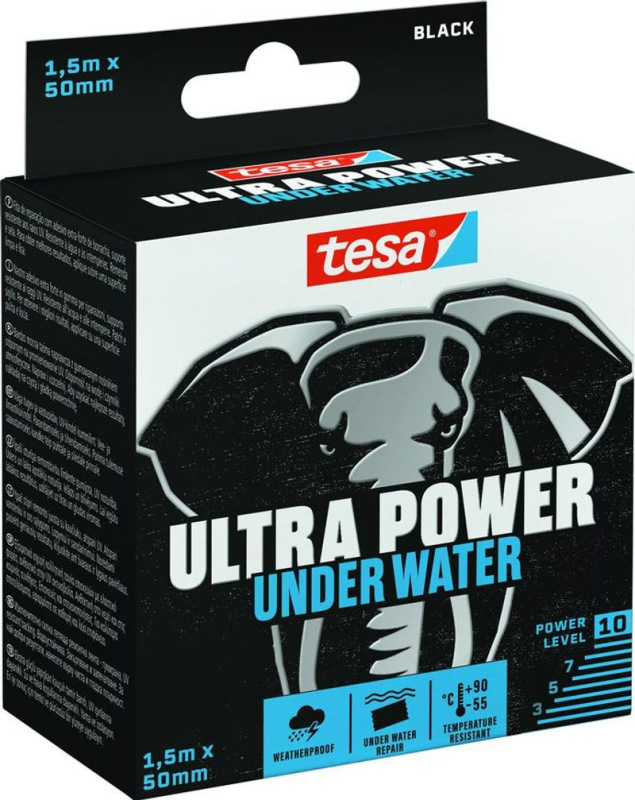 Páska tesa® Ultra Power Under Water, opravná, vodotesná, čierna, 50 mm, L-1,5 m 1