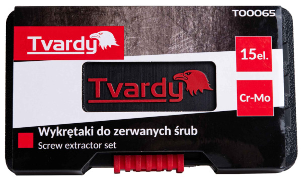 Sada vyťahovačov zalomených skrutiek M3-M14, 15-dielna, TVARDY 9