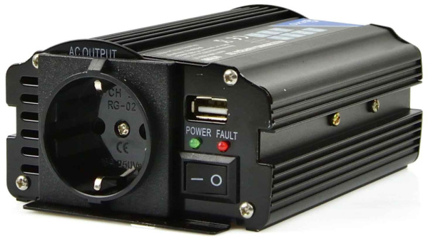 Menič napätia, vstup 12V/ výstup 230V, trvalý výkon 250W/nárazový výkon 500W, GEKO 1