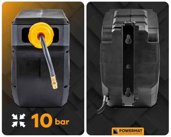 Samonavíjací závesný bubon s hadicou na vzduch, 8 x 12 mm, dĺžka 20 m, POWERMAT 3