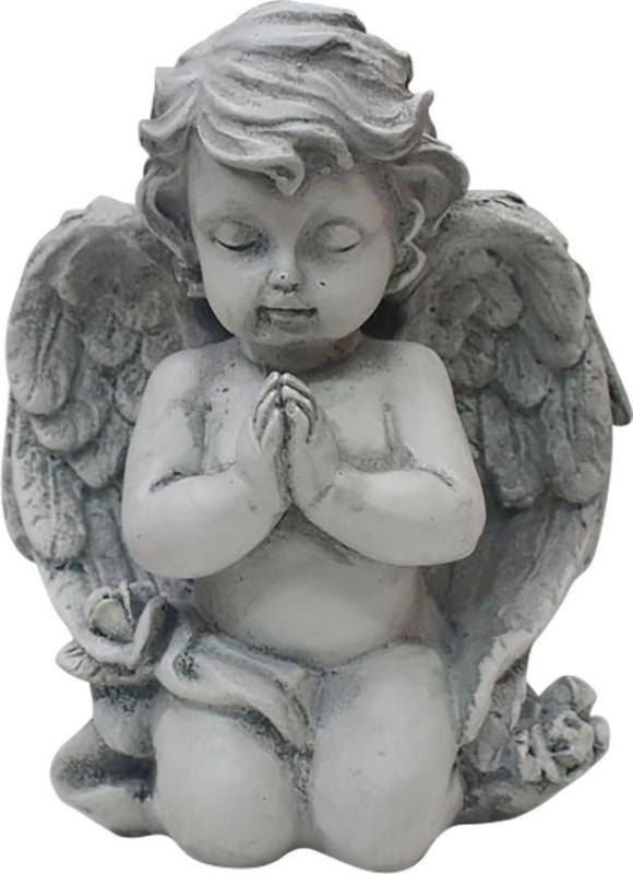 Dekorácia MagicHome, Modliaci anjelik, polyresin, na hrob, 9x7,5x11 cm