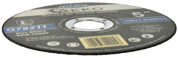 Rezný kotúč na kov a nerez 125 x 1,0 x 22,2 mm, GEKO 1