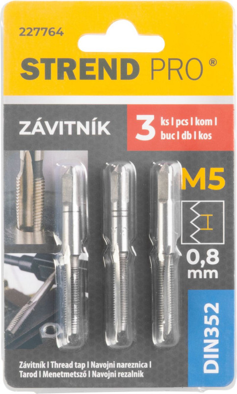 Závitník Strend Pro, M5, 0,8 mm, DIN352, bal. 3 ks 1