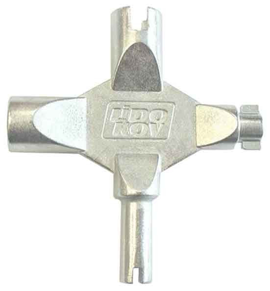 Kľúč univerzálny LK2 na rozvádzacie skrinky so 4 koncovkami, kovový, LIDOKOV 1