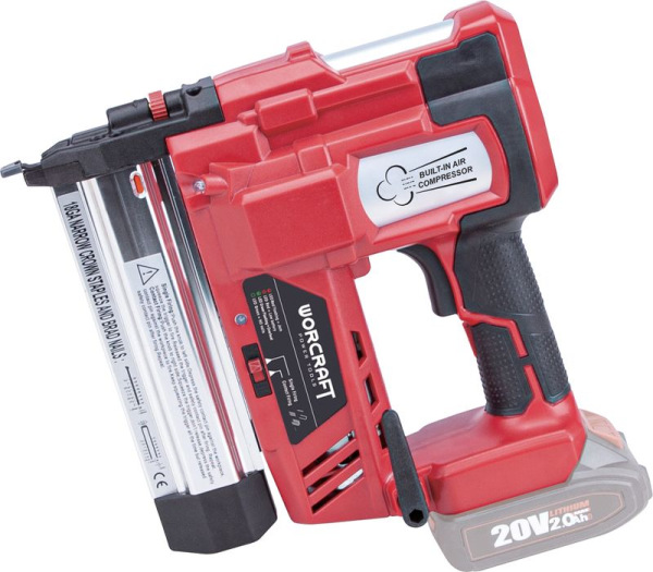 Sponkovačka Worcraft CNS-S20LiH ShareSYS, 20V Li-Ion, s reguláciou, LED svetlo, sponky U + klince T 1