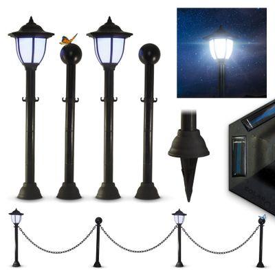 Lampa Strend Pro Garden, reťaz, ohrada, plot do záhrady, 2x solárne svietidlo, 1x LED, 16,5x16,5x71,