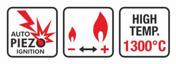 Grilovací plynový horák s reguláciou a piezo zapaľovaním, ELICO 4