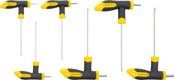 Sada skrutkovačov Strend Pro YF70019, 10 dielna, Hex s guličkou, držiak T, v kufri 3