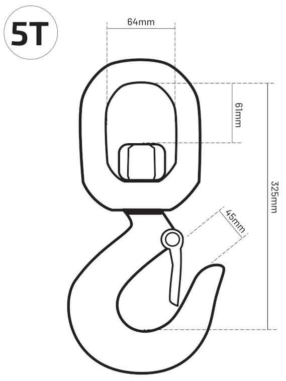 Hák stavebný otočný so západkou, nosnosť 5 ton, norma EN1677-1, XL-TOOLS 2