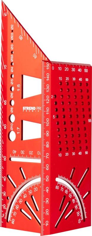 Uholník Strend Pro Premium, stolársky, ALU pokosový, 150 mm, 30°-45°-60°-90° 1