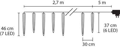 Reťaz MagicHome Vianoce Icicle, 65x LED ľadovo modrá, 8 funkcií, 230 V, 50 Hz, IP44, exteriér, osvet 2