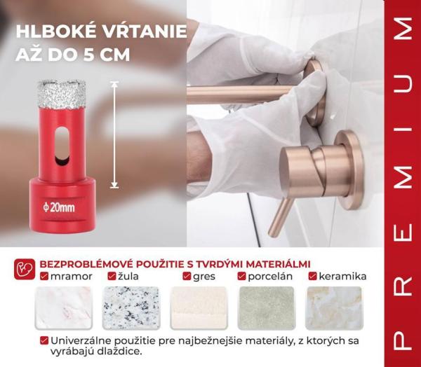 Vyrezávač Strend Pro Premium DCB11, 20 mm, M14, korunka, diamant, professional 3