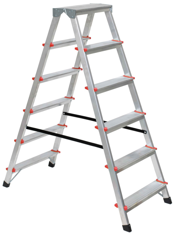 Schodíky hliníkové obojstranné - 6 stupne, 121 cm, nosnosť 120 kg, VASKO
