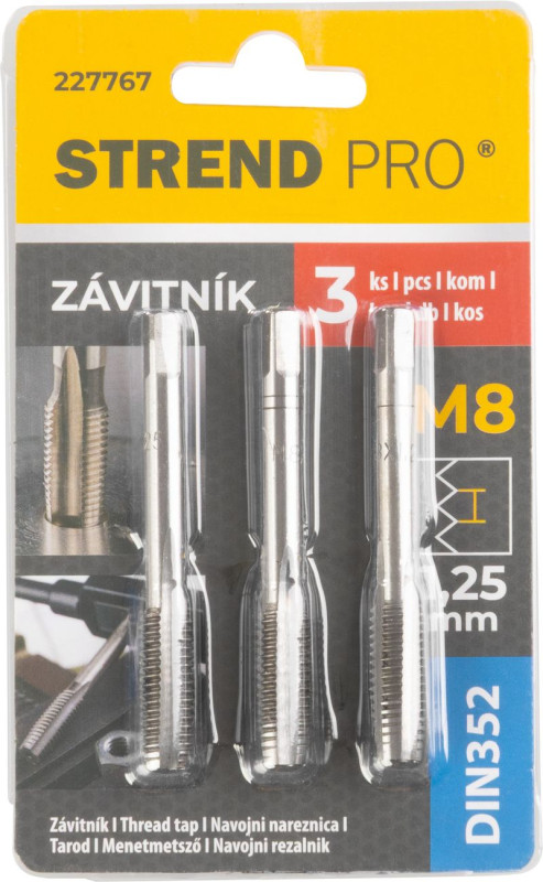 Závitník Strend Pro, M8, 1,25 mm, DIN352, bal. 3 ks 1