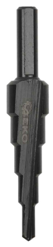 Vrták stupňovitý 4-12 mm do plechu, HSS TiAIN krok 2mm, rovná drážka, GEKO 1