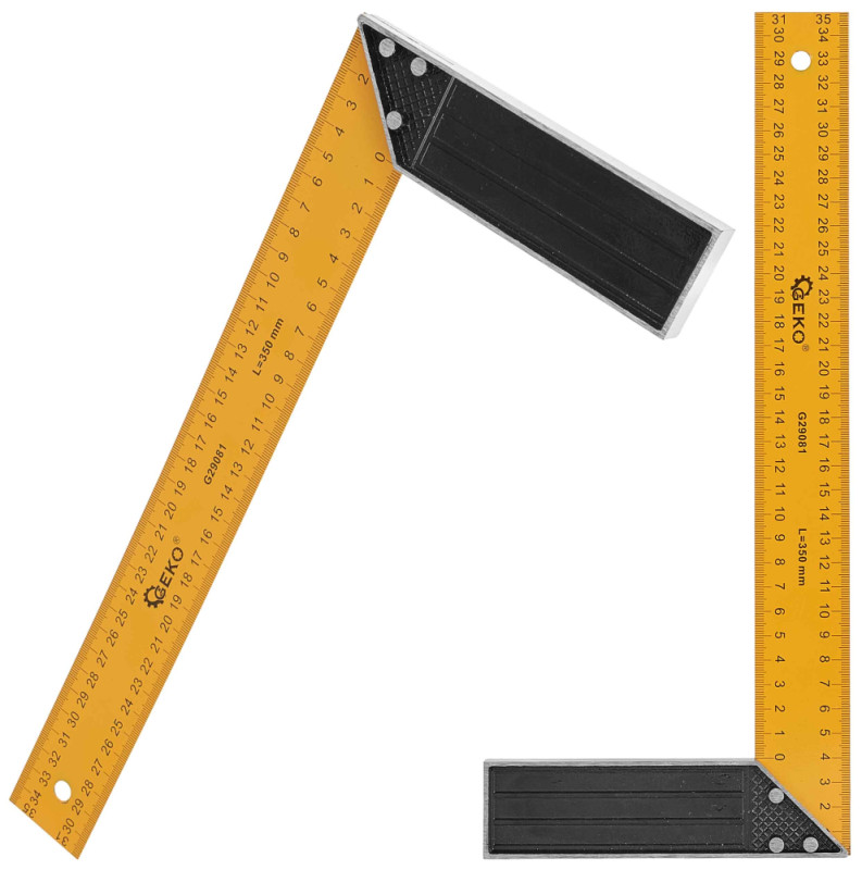 Uholník stolársky 350 mm, žltý, GEKO