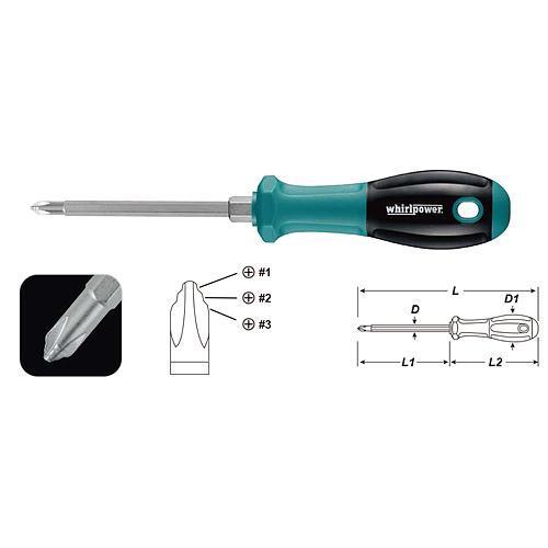 Skrutkovač Whirlpower® S112-9-1002, 3in1, PH, Phillips 1