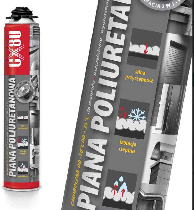 Montážna polyuretánová pena 750 ml, PUR, s trubičkou, CX-80