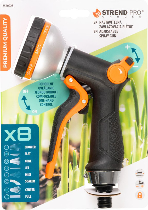 Pištoľ Strend Pro Garden, zavlažovacia, záhradná, 8 vzorov, plast 4