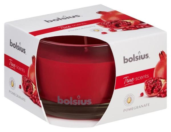 Sviečka Bolsius Jar True Scents 63/90 mm, vonná, granátové jablko