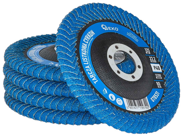 Brúsny lamelový kotúč polkruhový na zvary 125 x 22,2 zrno 40 ZIRKON, GEKO 5