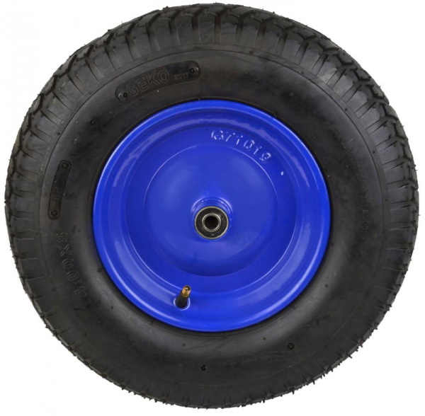 Nafukovacie koleso s ložiskami, otvor 12 mm, priemer 39 cm, šírka 8,5 cm, modré, s oskou 4