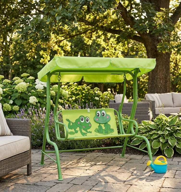 Hojdačka LEQ SANDIA Rana, detská, 115x75x110 cm, žaba 1
