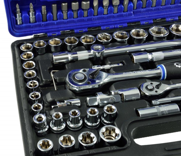 Gola sada 1/4" a 1/2", 108-dielna v plastovom kufri, GEKO 2