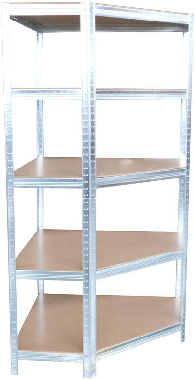 Regál Racks RAT80, do kúta, rohový, kovový, MDF, 5 políc, 180x90x40 cm, max. 150 kg/polica 2