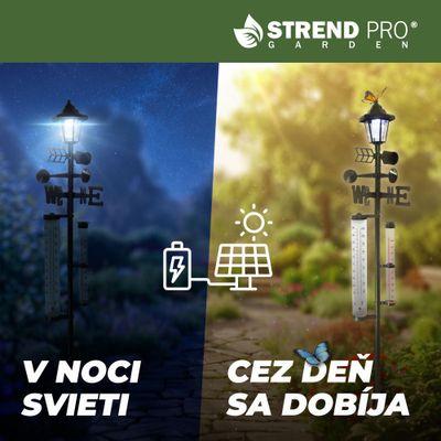 Meteostanica SWS29, 158 cm, záhradný zrážkomer, teplomer, solárna lampa, smer vetra 18