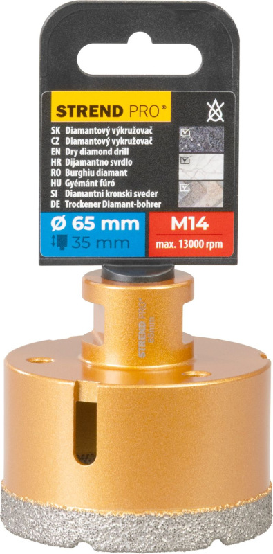 Vyrezávač Strend Pro, diamant, korunka, M14, 65 mm 2