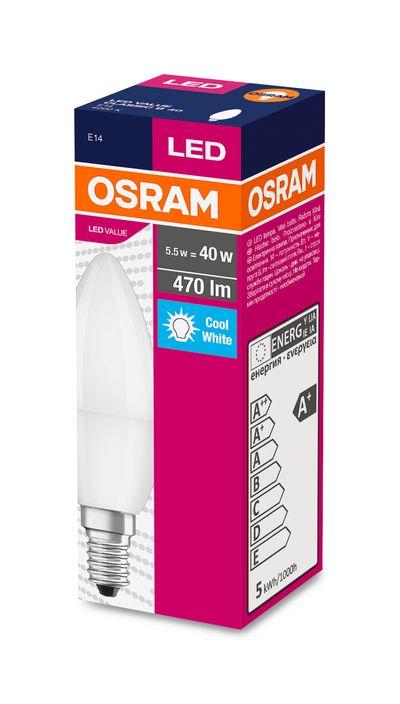 Žiarovka OSRAM® LED FR 040 (ean3367) non-dim, 4,9W/840 E14 4000K Value CLASSIC B 1