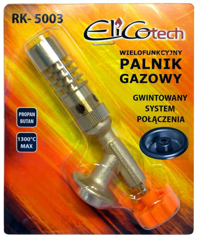 Spájkovacia lampa na plynovú kartušu, 7/16" závit, ELICO 3