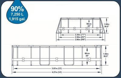 Bazén Bestway® Power Steel™, Vista Series, 56714, kartušová filtrácia, rebrík, plachta, dávkovač, 42 2