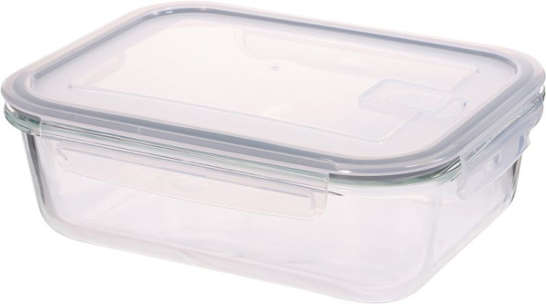 Dóza MagicHome, sklenená, obdĺžniková, 650 ml, s vekom, s ventilom na odvetrávanie 1