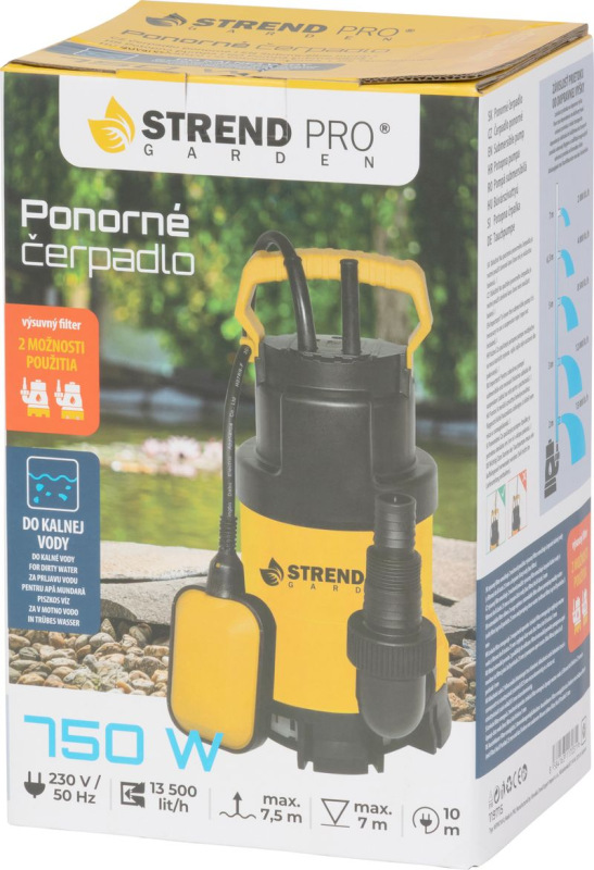 Čerpadlo Strend Pro Garden, NSPW750-K, 2v1, do kalnej vody, 750W, 13500 lit./h, 10 m kábel 1