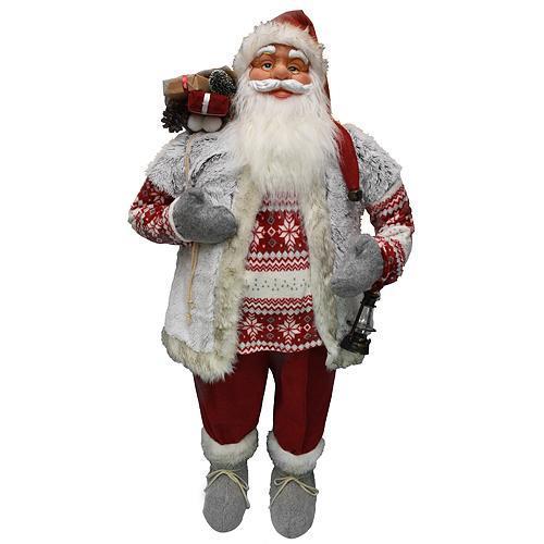 Dekorácia MagicHome Vianoce, Santa s vestou, 120 cm