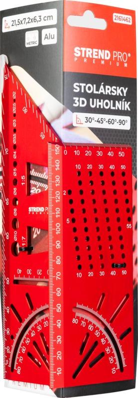 Uholník Strend Pro Premium, stolársky, ALU pokosový, 150 mm, 30°-45°-60°-90° 2