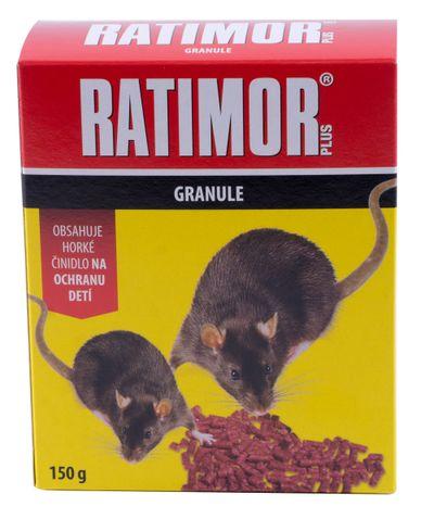 Návnada RATIMOR® Bromadiolon pellets, 150 g, na myši a potkany, granule