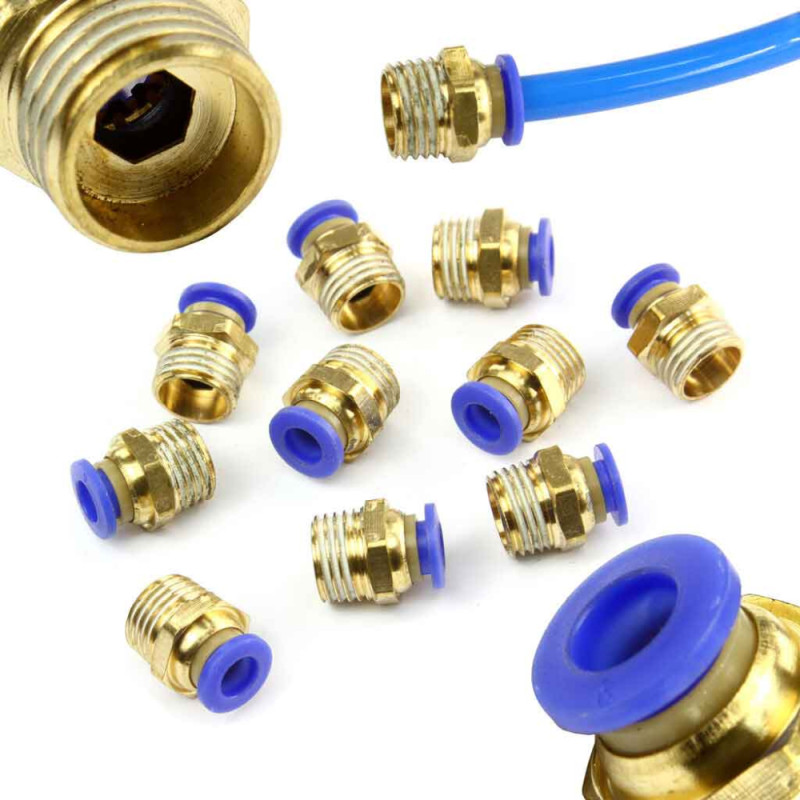 Sada pneumatických rýchlospojok so závitom 1/4", 6 mm, 10 ks, MAR-POL